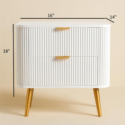 Bed Side Nightstand Lamp Table with 2 Drawers Furnitell