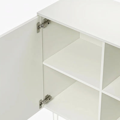 White Fluted Sideboard Cabinet | Modern Storage Furnitell