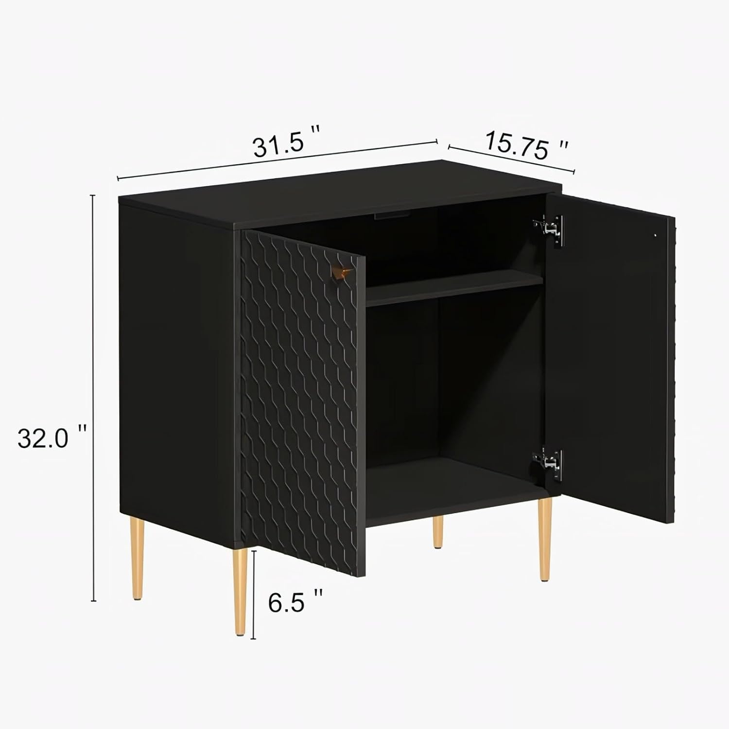 Black Honeycomb Sideboard Cabinet | Modern Storage Furnitell