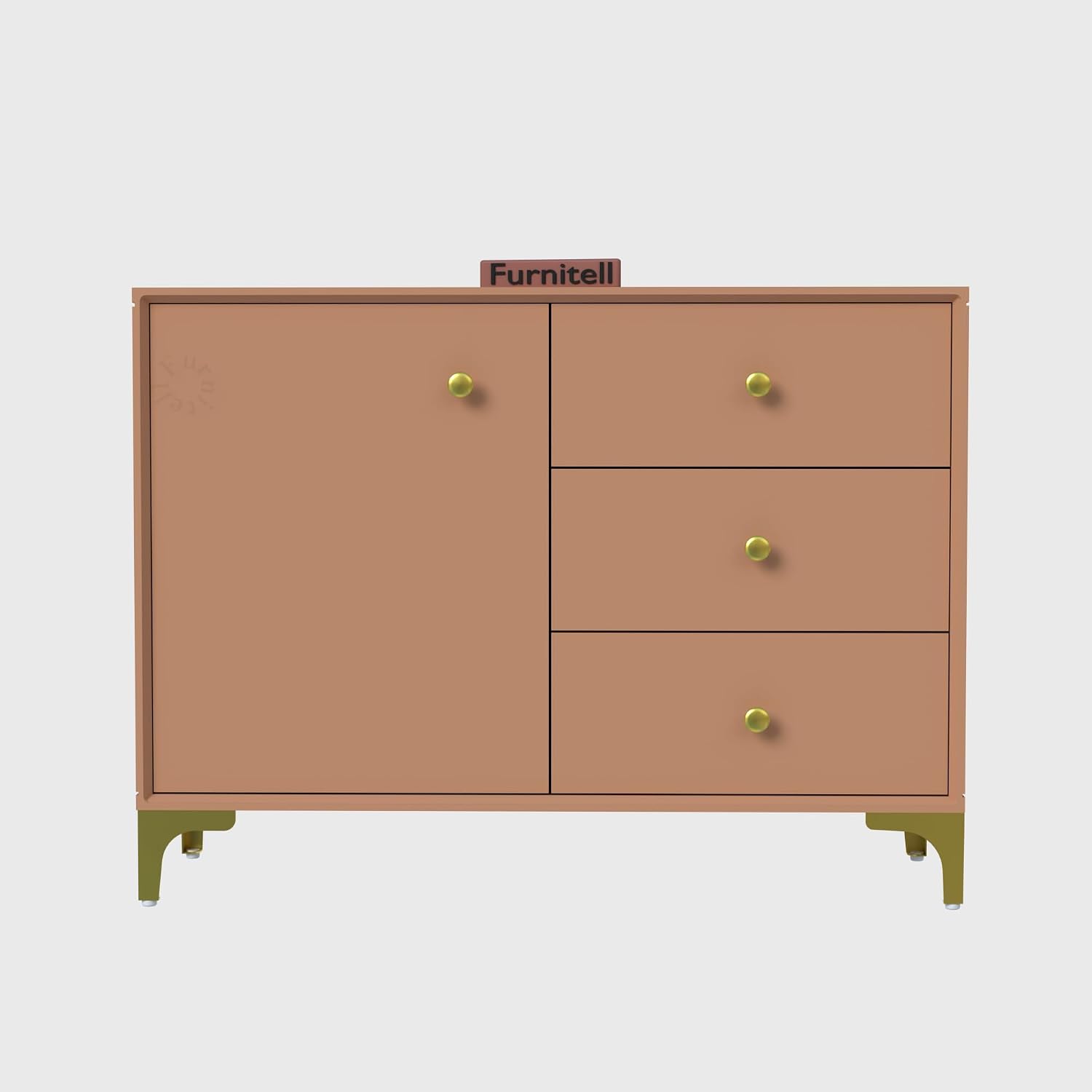 Walnut Brown Storage Cabinet with Drawers | Modern Design furnitell