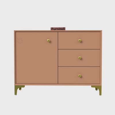 Walnut Brown Storage Cabinet with Drawers | Modern Design furnitell