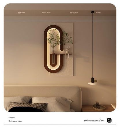 Sandstone Texture LED Wall Planter Panel with Glass Vase Furnitell