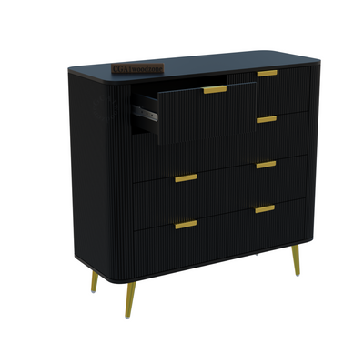FURNITELL 5 DRAWER CHESTOR -BLACK Furnitell