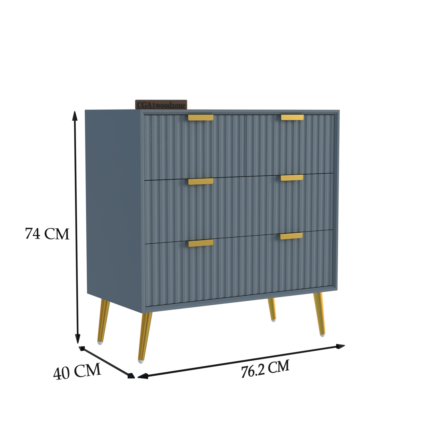 FURNITELL 4 DRAWER CHEST -GREY Furnitell