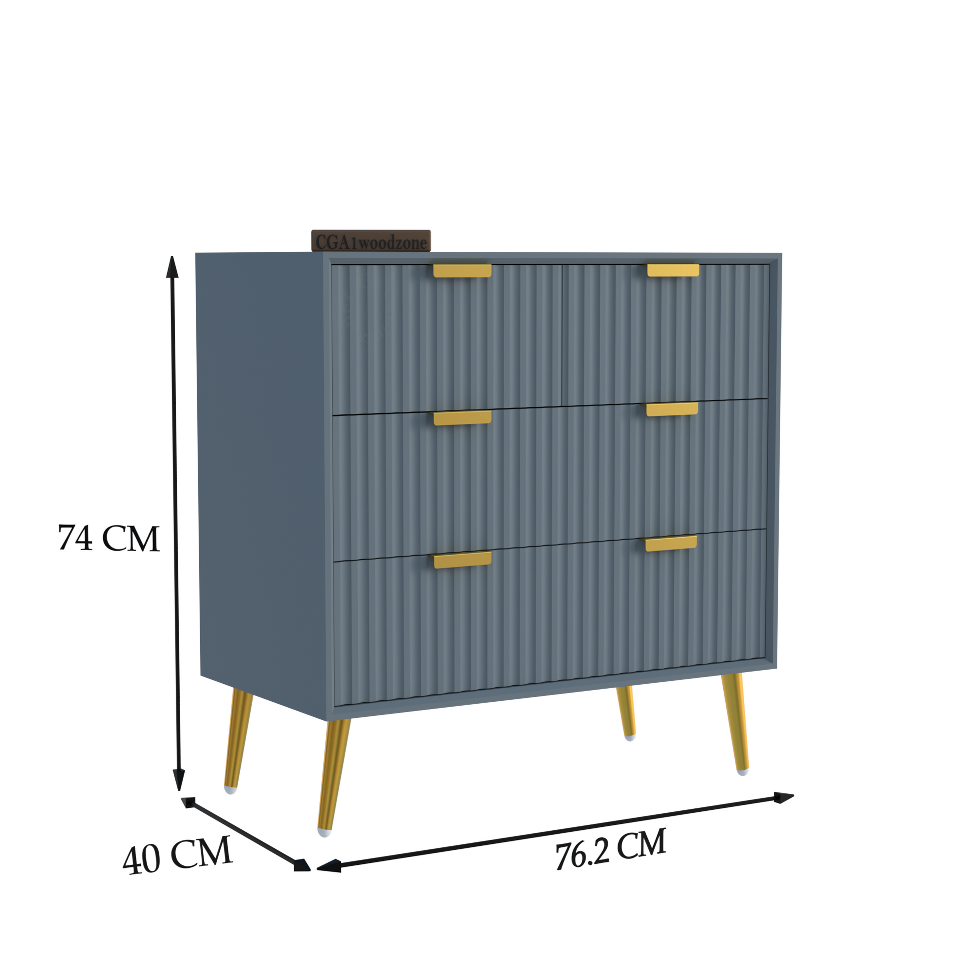 FURNITELL 4 DRAWER CHEST -GREY Furnitell