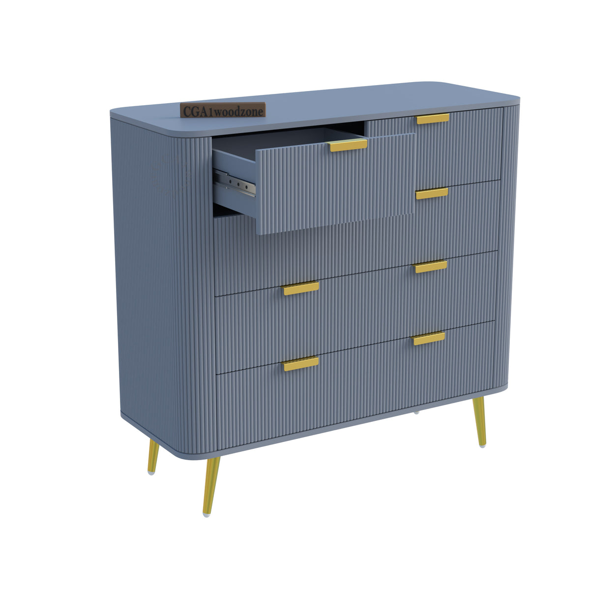 FURNITELL 5 DRAWER CHESTOR -GREY Furnitell