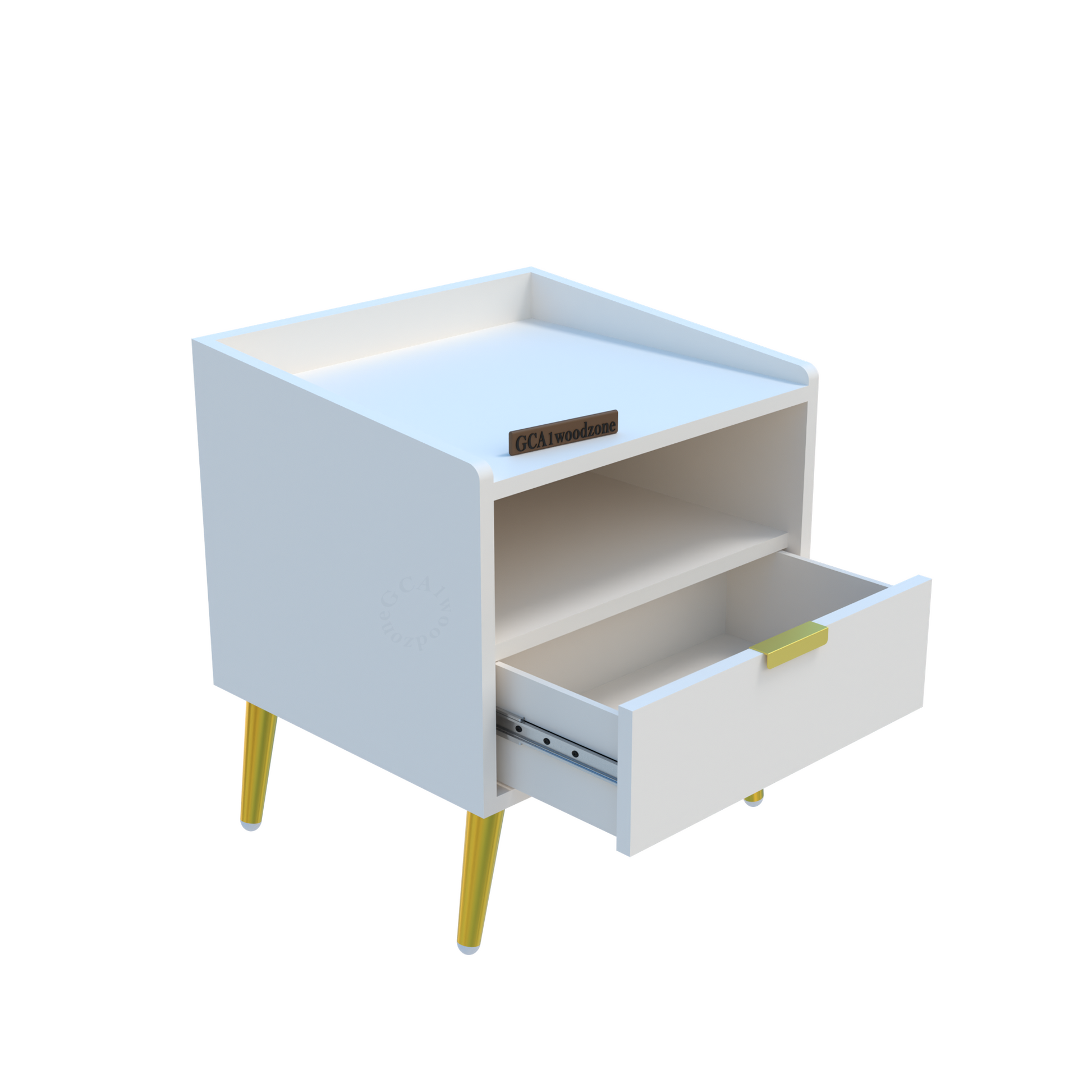 FURNITELL BED SIDE TABLE-WHITE Furnitell