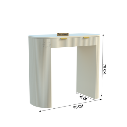 Furnitell Modern Fluted Console Table for Living Room | 5 Year Warranty