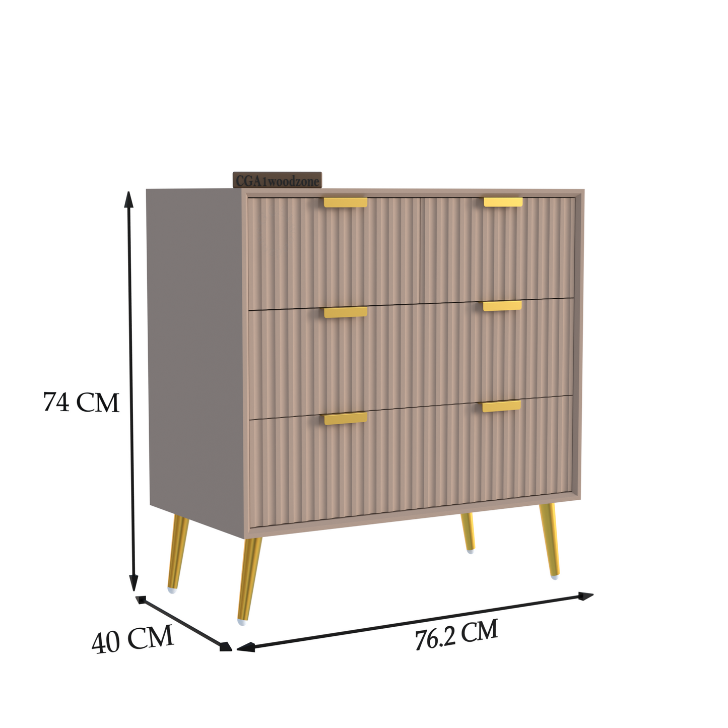 FURNITELL 4 DRAWER CHEST -TAUPE Furnitell