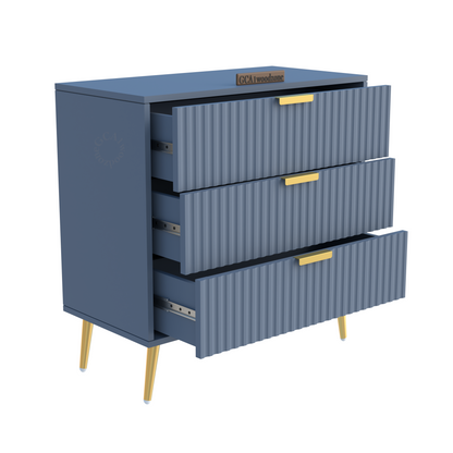 Furnitell  3 Drawer Chestor -gray dark | 5 Years Warranty