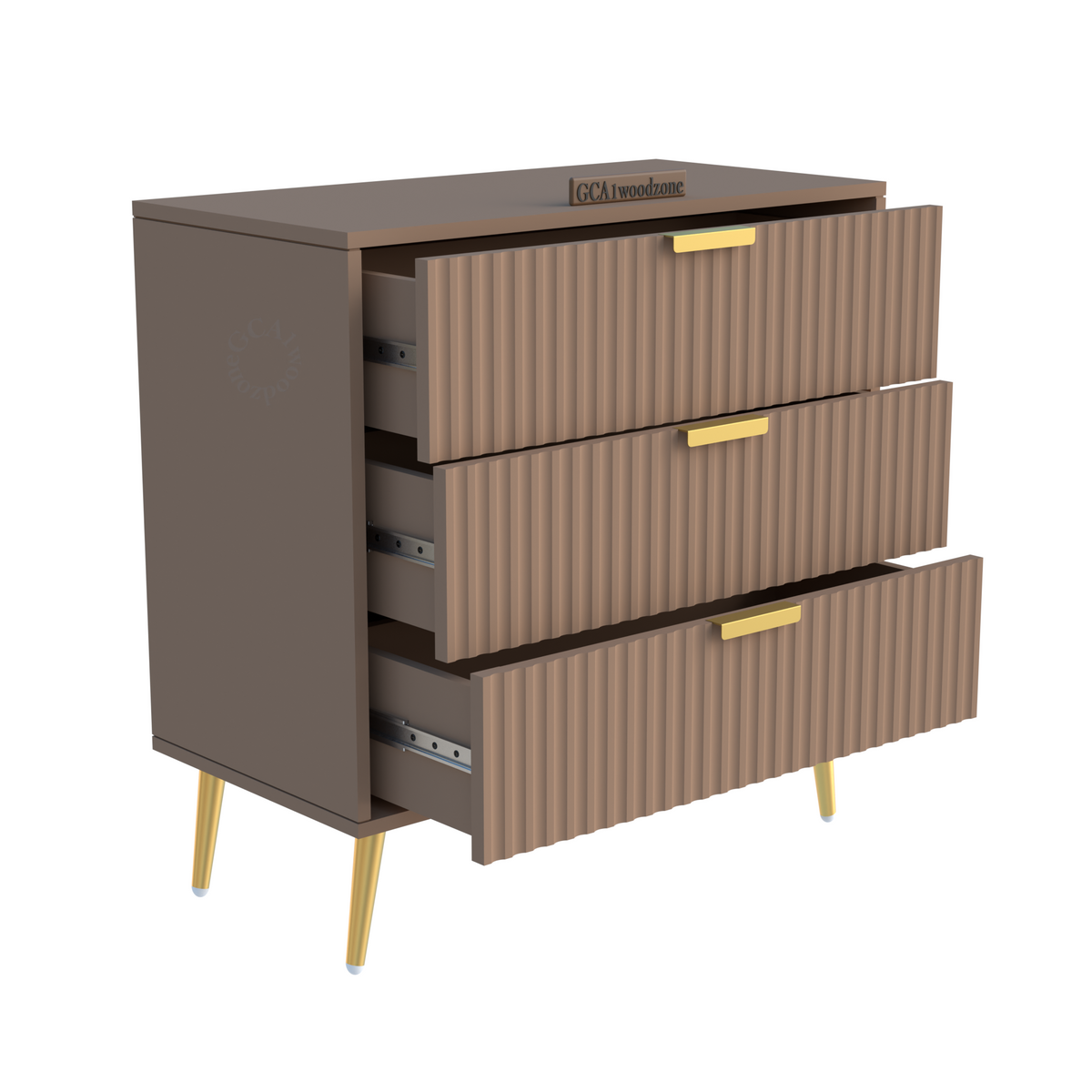 Furnitell  3 Drawer Chestor -Taupy | 5 Years Warranty
