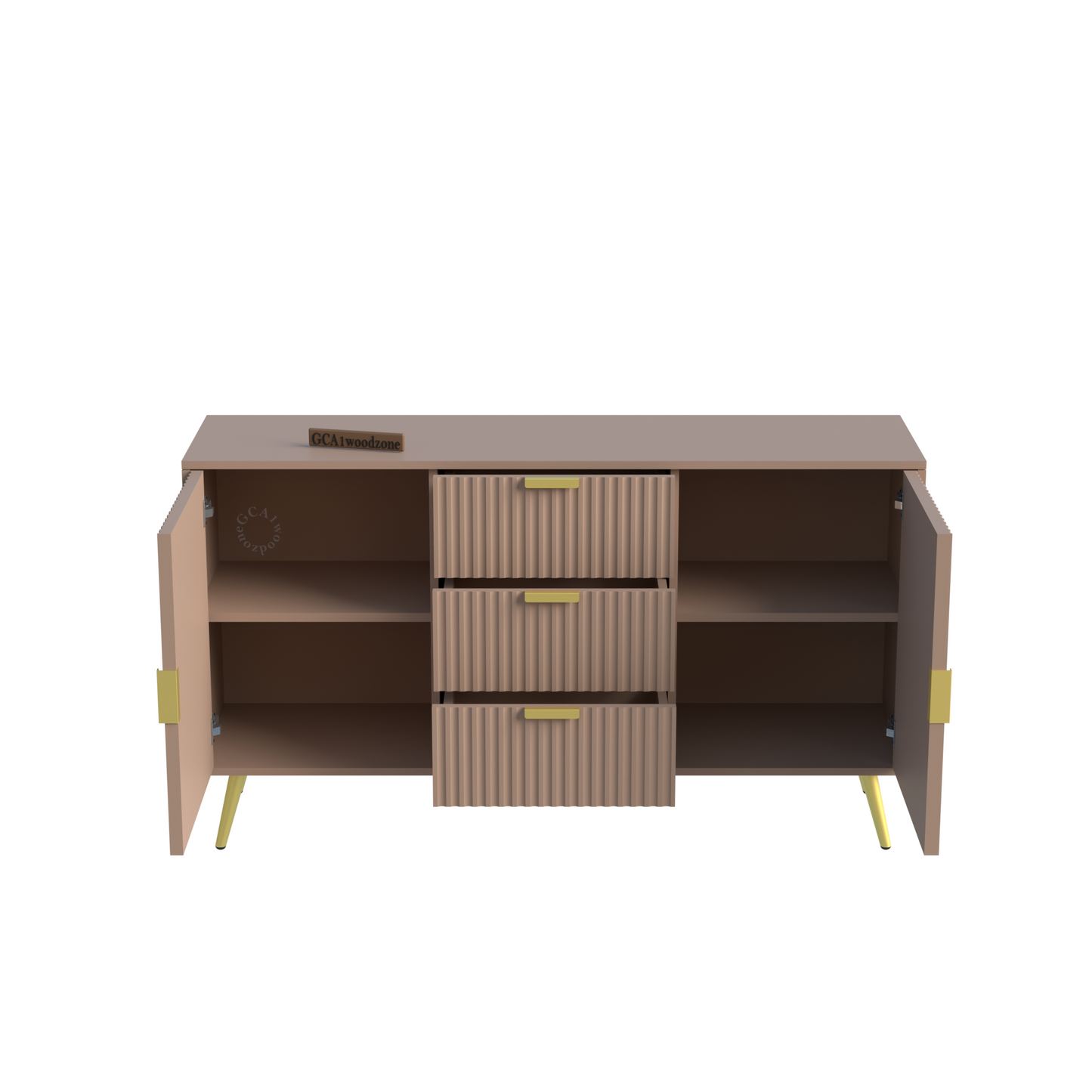 FURNITELL SIDEBOARD 3 DRAWER 2 DOOR - BEIGE Furnitell