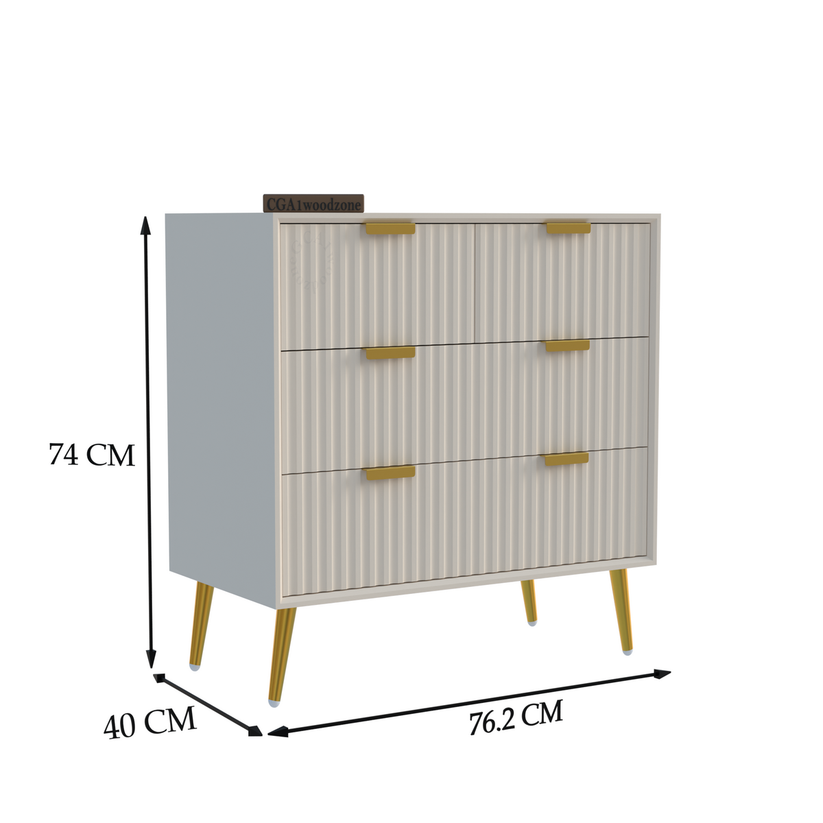 FURNITELL 4 DRAWER CHEST -WHITE Furnitell