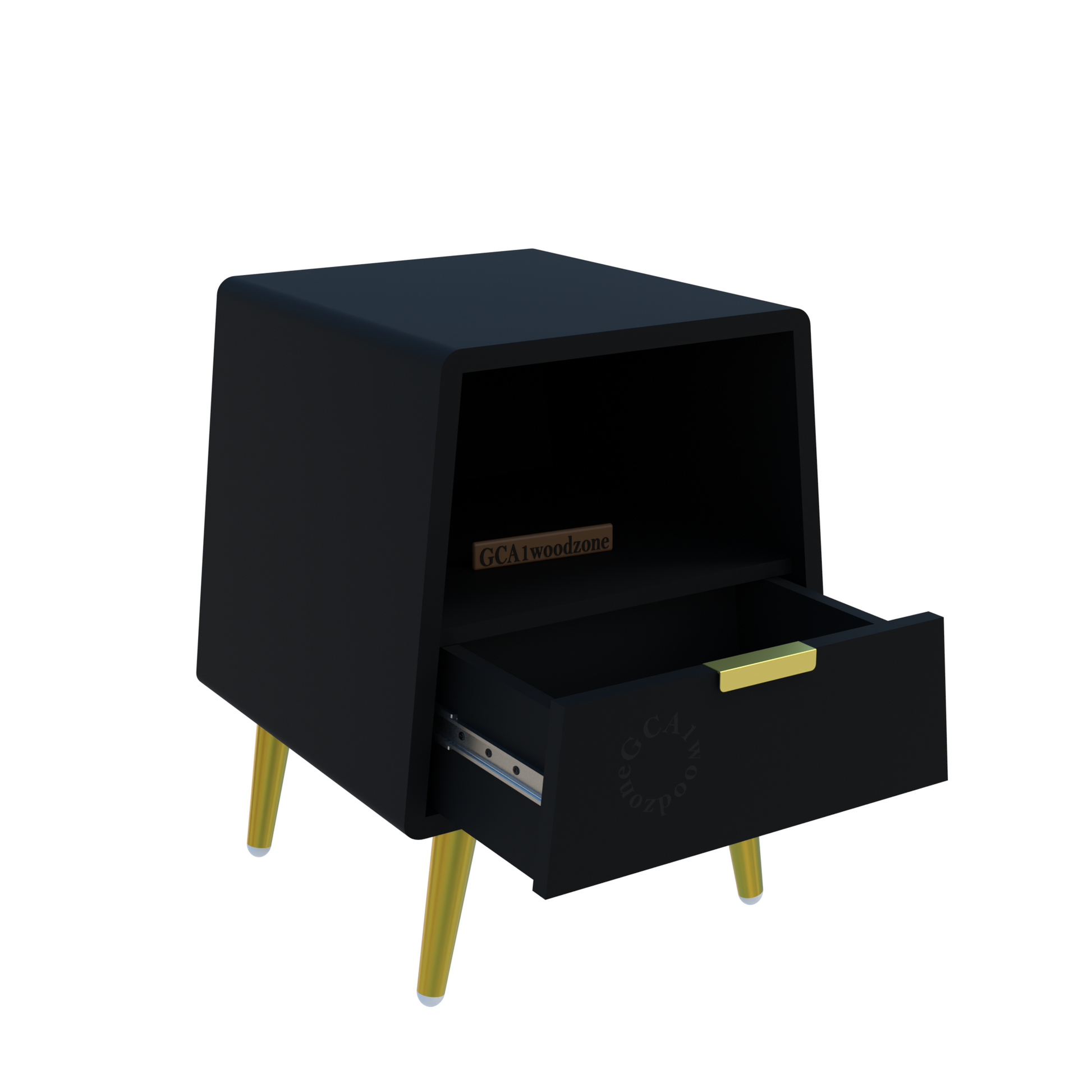 FURNITELL BED SIDE TABEL-BLACK Furnitell