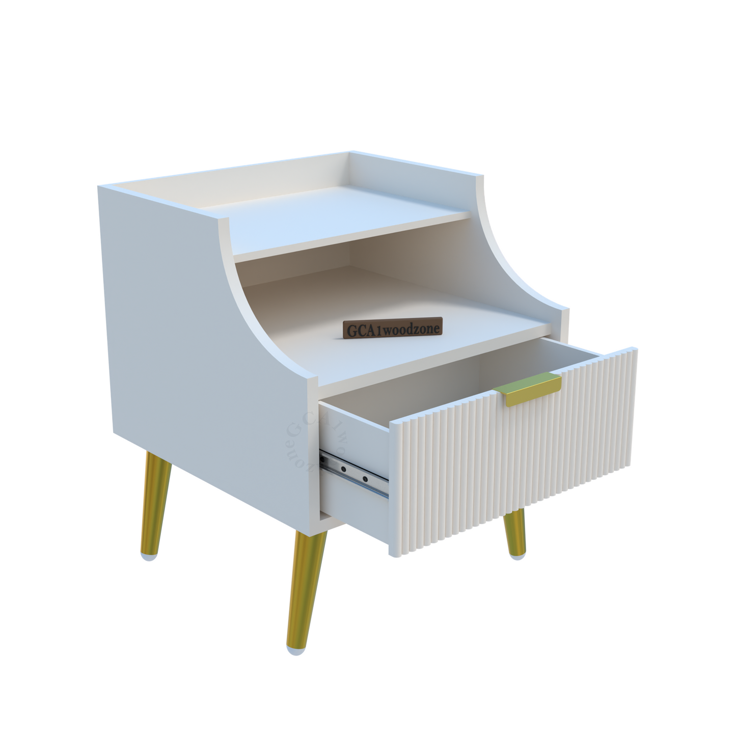 FURNITELL BED SIDE TABLE -WHITE Furnitell