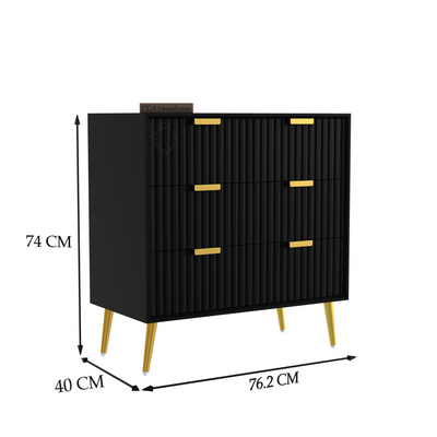 FURNITELL 4 DRAWER CHEST -BLACK Furnitell