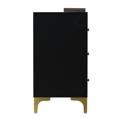 Furnitell 3 drawer chestor-black | 5 Years Warranty