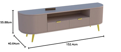 Pink Fluted TV Unit with Storage | Modern TV Stand furnitell