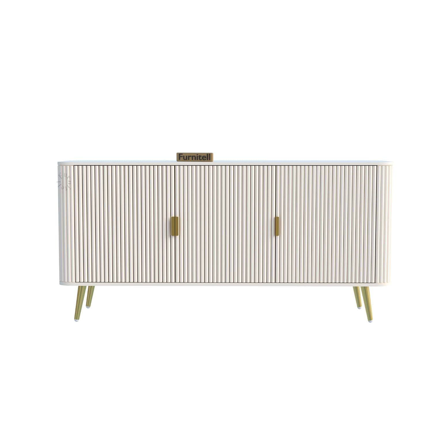 White Fluted Sideboard Cabinet | Modern Storage furnitell