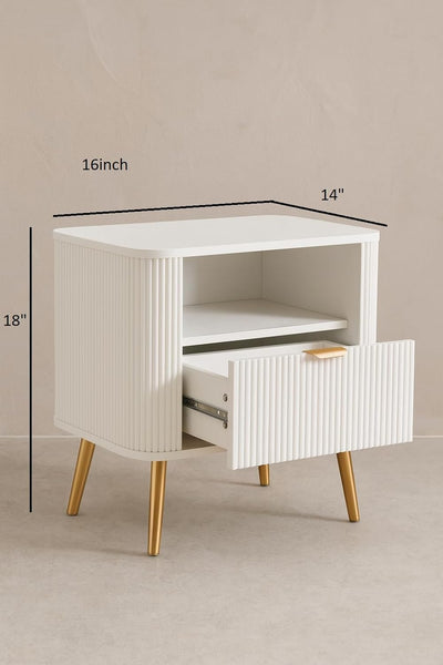 Bed Side Nightstand Lamp Table with 1 Drawers Furnitell