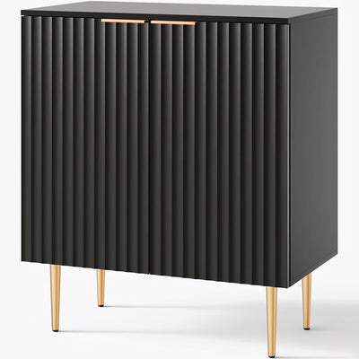 Black Fluted Sideboard Cabinet | Modern Storage Furnitell