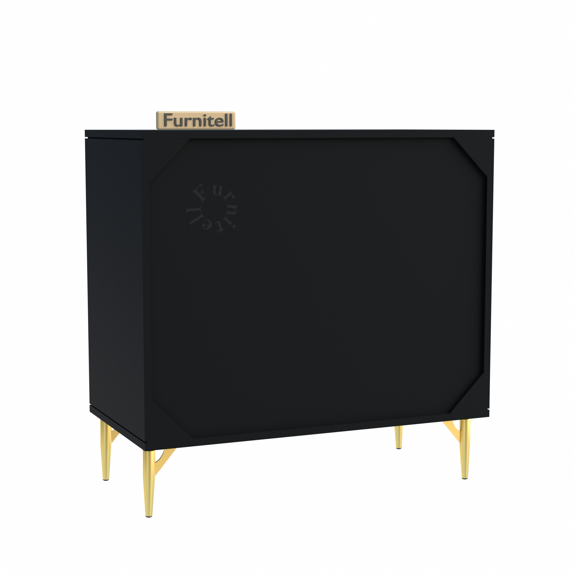 Furnitell Noir Elegance 3-Drawer Chest – Matte Black Furnitell
