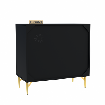 Furnitell Noir Elegance 3-Drawer Chest – Matte Black Furnitell