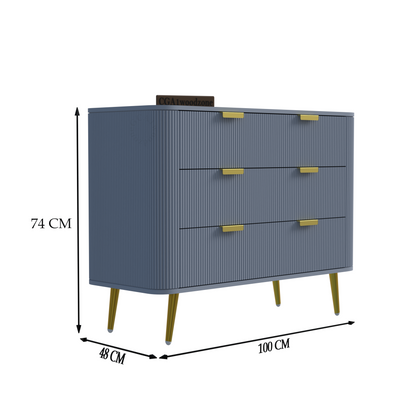 FURNITELL RR  3 DRAWER CHEST -GREY Furnitell