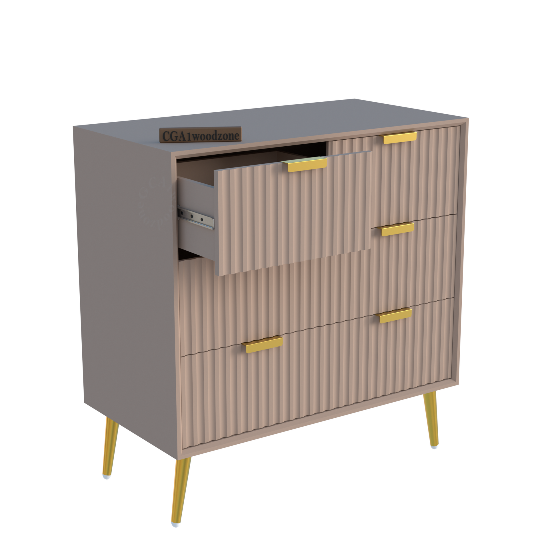 FURNITELL 4 DRAWER CHEST -TAUPE Furnitell