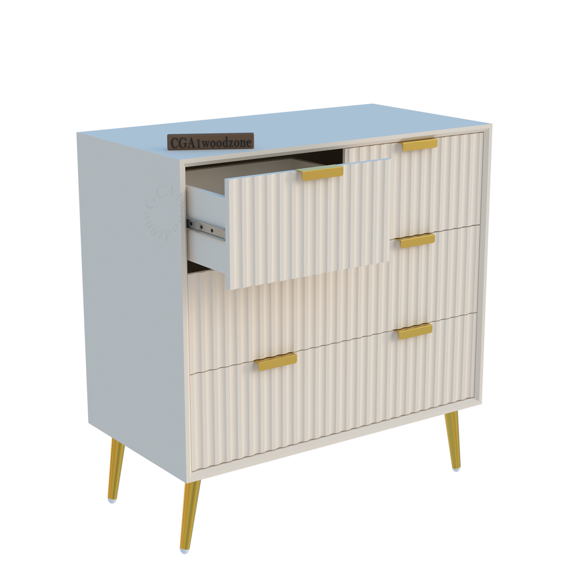 FURNITELL 4 DRAWER CHEST -WHITE Furnitell