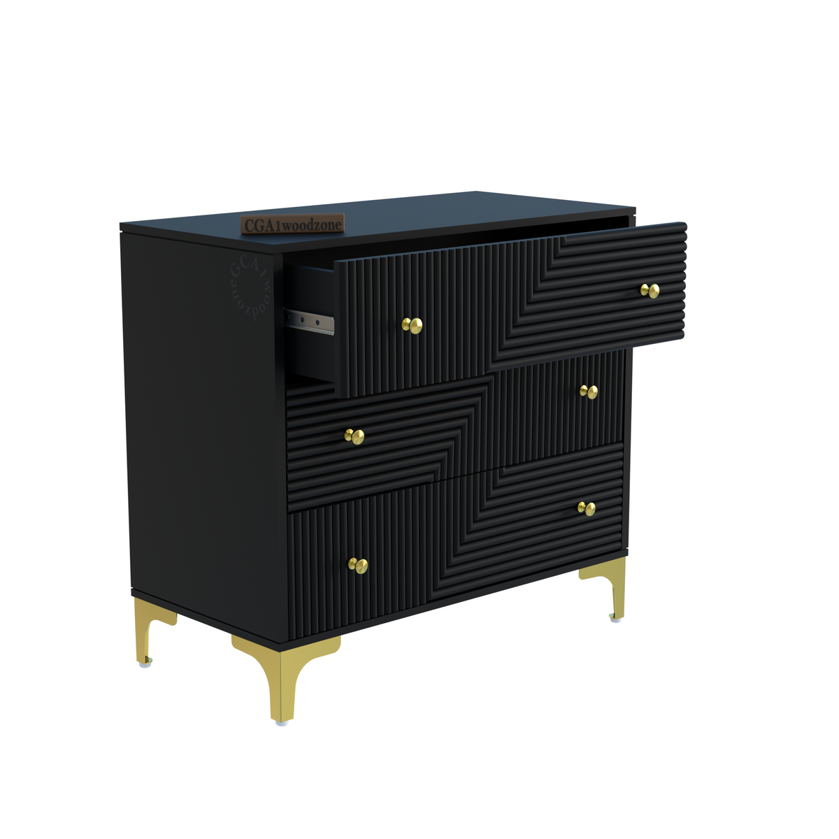 Furnitell 3 drawer chestor-black | 5 Years Warranty