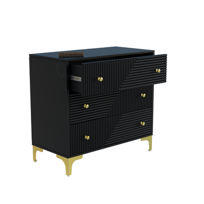 Furnitell 3 drawer chestor-black | 5 Years Warranty