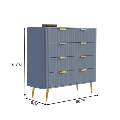 FURNITELL 5 DRAWER CHESTOR -GREY Furnitell