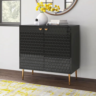 Black Honeycomb Sideboard Cabinet | Modern Storage Furnitell