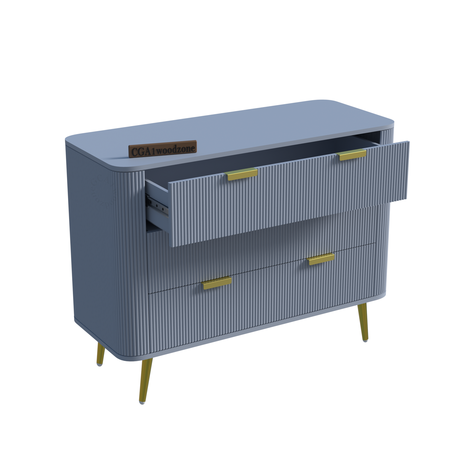 FURNITELL RR  3 DRAWER CHEST -GREY Furnitell