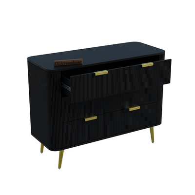FURNITELL RR  3 DRAWER CHEST -BLACK Furnitell