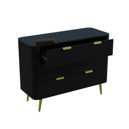 FURNITELL RR  3 DRAWER CHEST -BLACK Furnitell