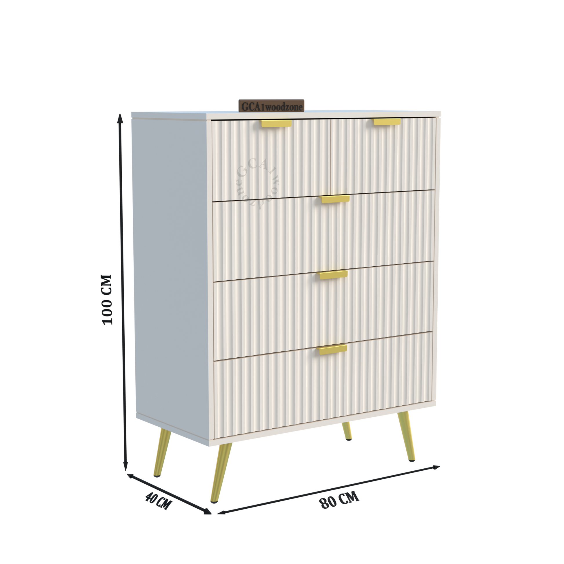 5 Drawers Dresser Console Cabinet for Bedroom, Living Room, Drawing Room Furnitell