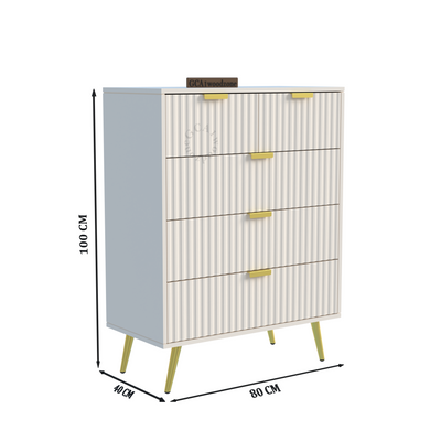 5 Drawers Dresser Console Cabinet for Bedroom, Living Room, Drawing Room Furnitell