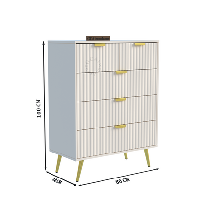 5 Drawers Dresser Console Cabinet for Bedroom, Living Room, Drawing Room Furnitell