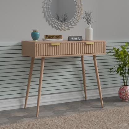 Furnitell Modern Fluted Console Table with Drawer | 5 Year Warranty