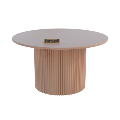 Furnitell Modern Round Solid Wood Coffee Table | 5 Year Warrantry