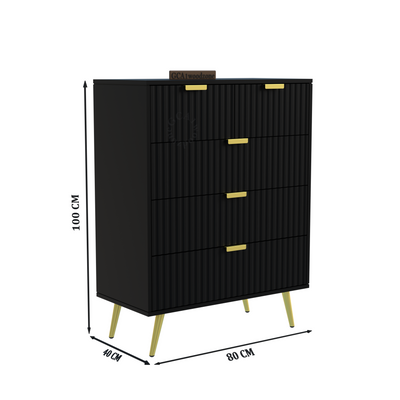 5 Drawers Dresser Console Cabinet for Bedroom, Living Room, Drawing Room Furnitell