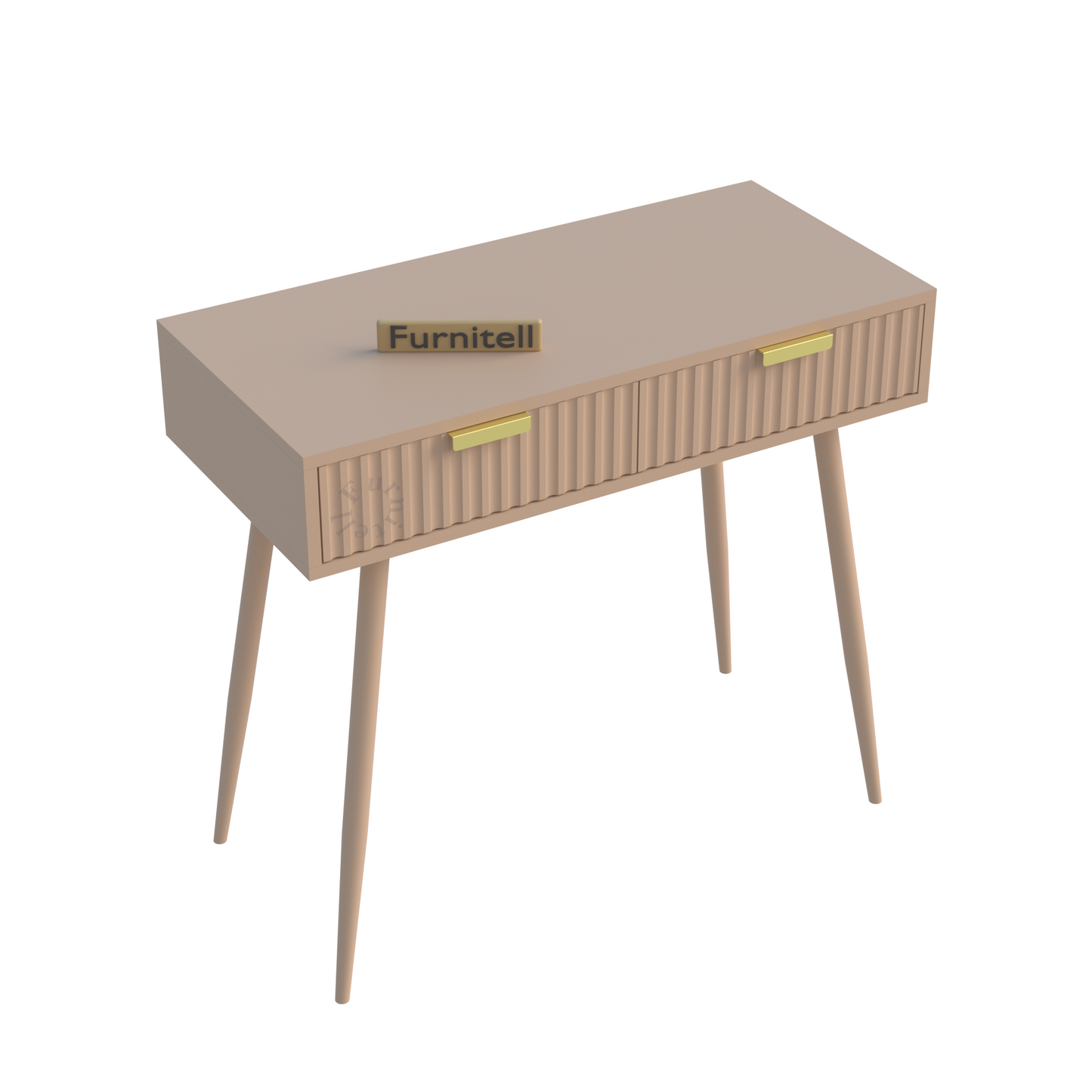 Furnitell Modern Fluted Console Table with Drawer | 5 Year Warranty