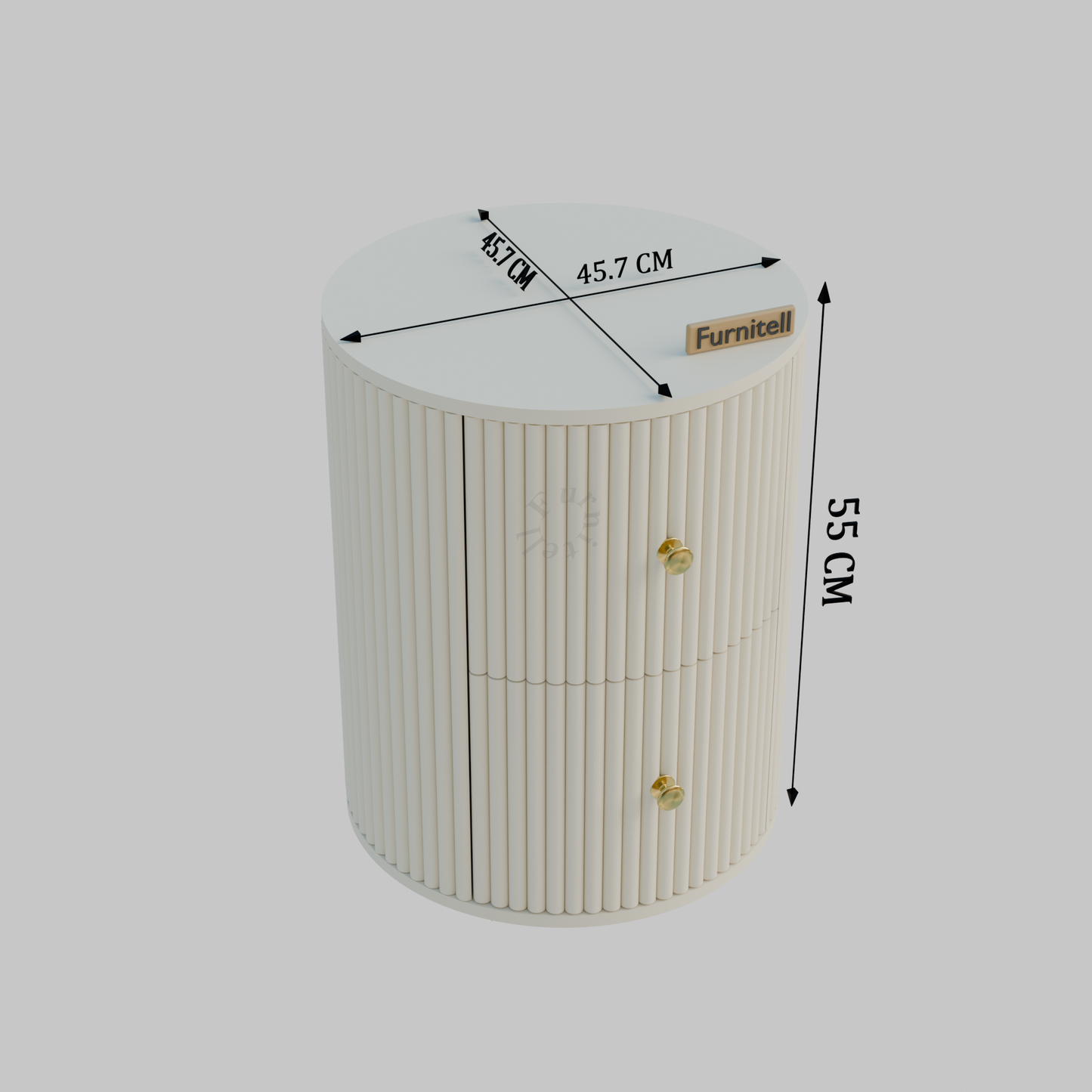 FURNITELL BED SIDE TABEL-WHITE Furnitell