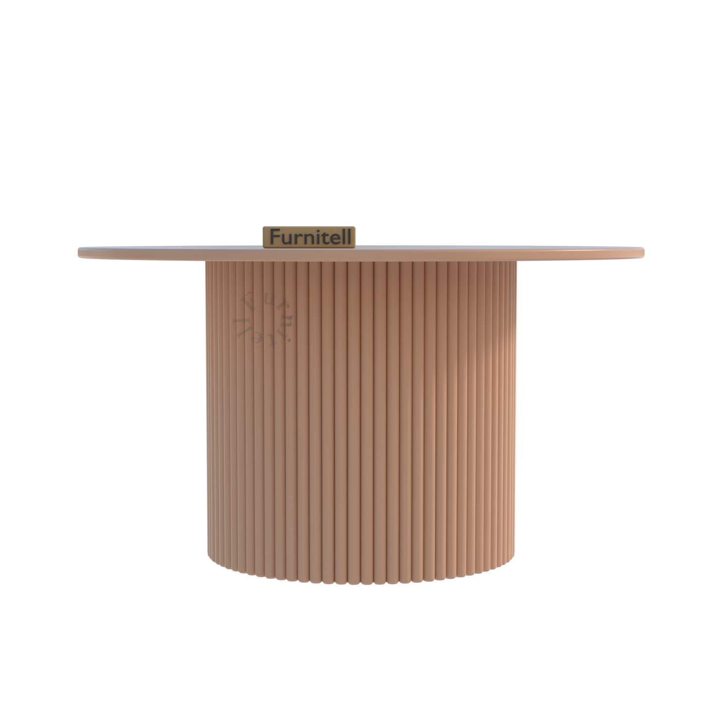 Furnitell Modern Round Solid Wood Coffee Table | 5 Year Warrantry