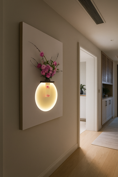 Glowing Wall Flower Vase Frame with LED Backlight Furnitell