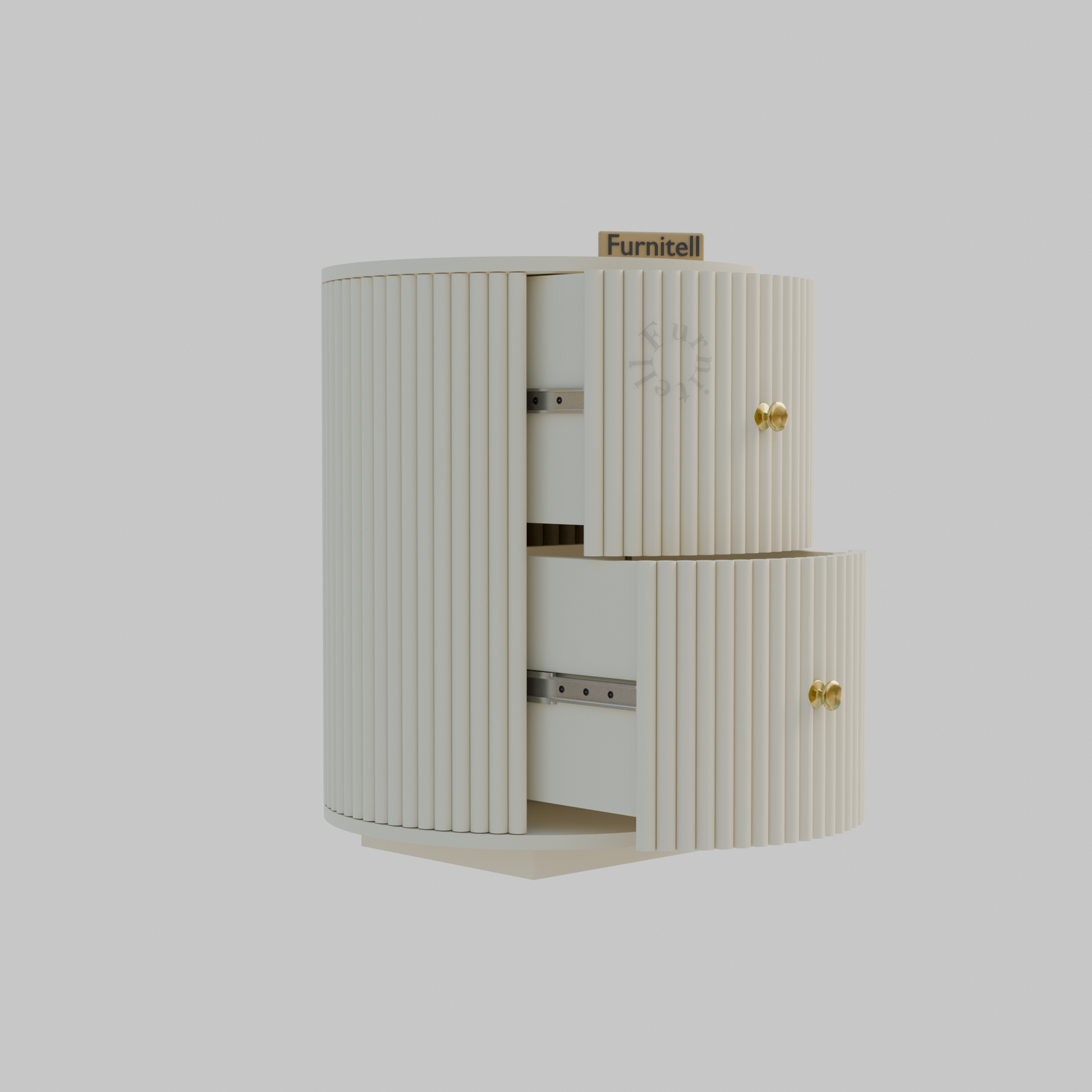 FURNITELL BED SIDE TABEL-WHITE Furnitell