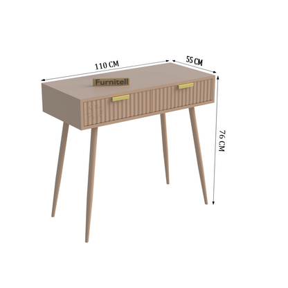Furnitell Modern Fluted Console Table with Drawer | 5 Year Warranty