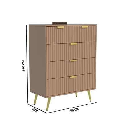 5 Drawers Dresser Console Cabinet for Bedroom, Living Room, Drawing Room Furnitell